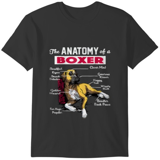 Anatomy of a Boxer Dog T-shirt