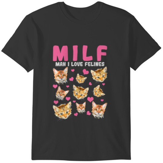 MILF Man I Love Felines Cat Vintage T-shirt