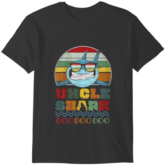 Retro Vintage Uncle Shark Doo Doo Doo Funny T-shirt
