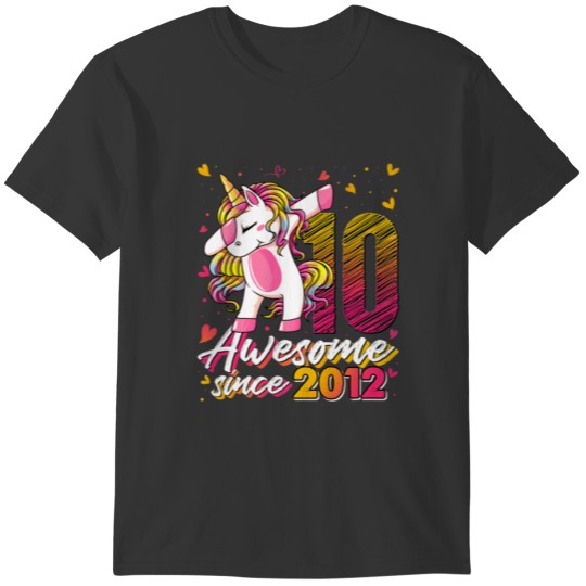 10 Years Old Gifts Unicorn Dabbing 10Th Birthday U T-shirt