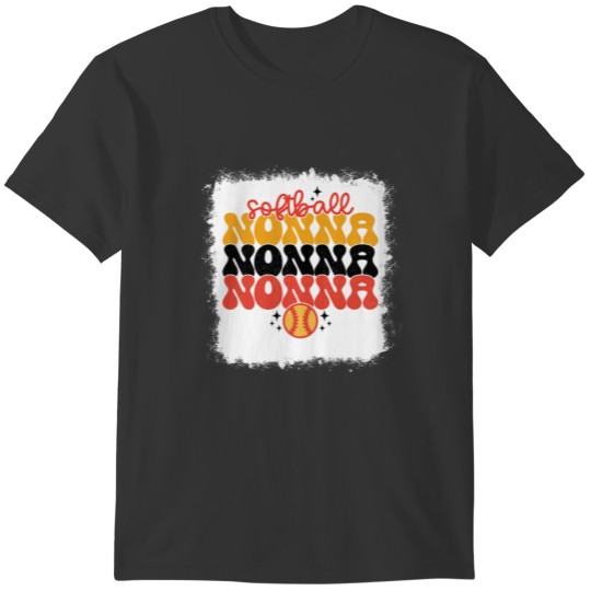 Bleached Softball Nonna Retro Softball Mom Funny M T-shirt