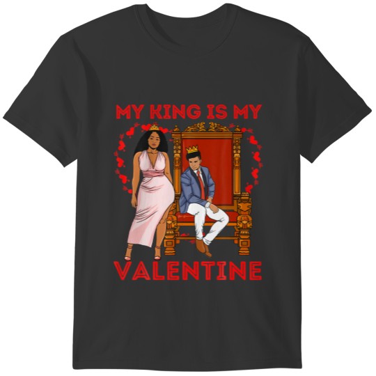 Black Queen Melanin King Valentine's Day Men Wo T-shirt