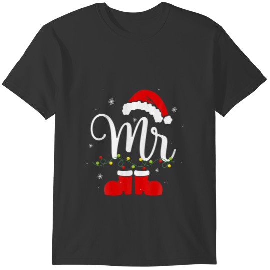 Mr And Mrs Claus Couples Matching Christmas Pajama T-shirt