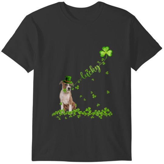 Pitbull Dog Funny Shamrock St. Patrick's Day T-shirt