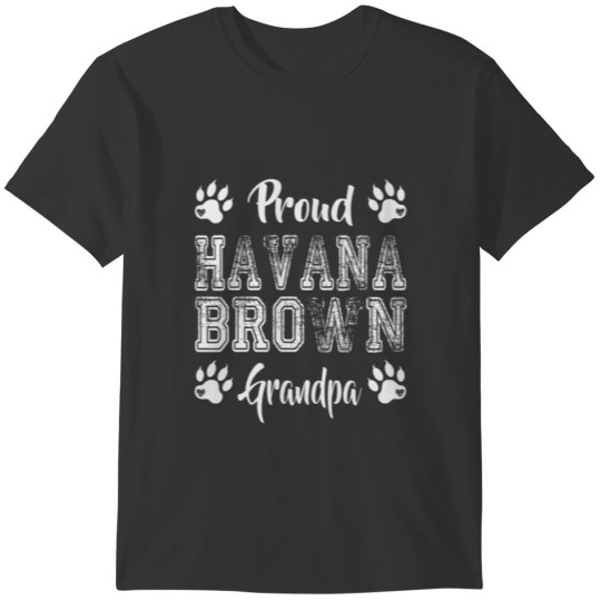 Proud Havana Brown Cat Grandpa Paw Lovers Gifts Fa T-shirt