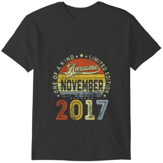 Kids 4Th Birthday Decoration November 2017 Boy Gir T-shirt