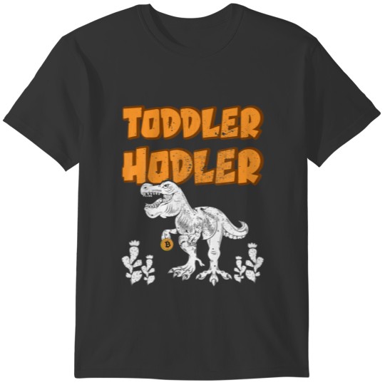 Toddler Hodler Bitcoin Dinosaur BTC Cryptocurrency T-shirt