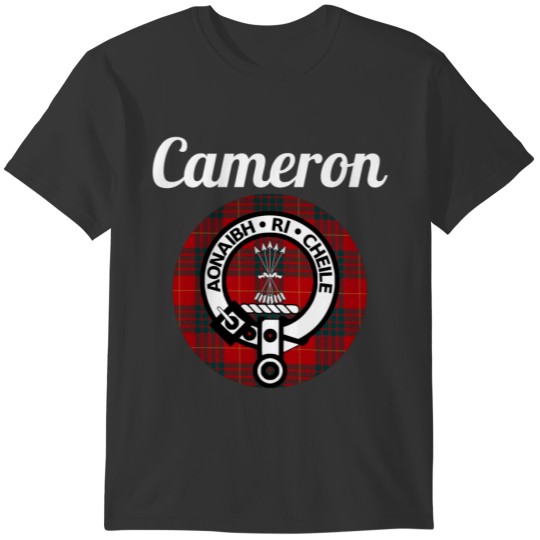 Cameron Clan Scottish Name Coat Of Arms Tartan T-shirt