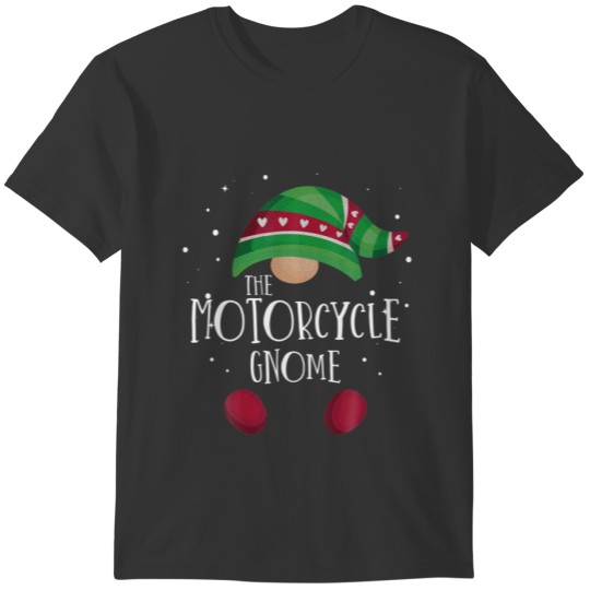 Motorcycle Gnome Matching Christmas Pjs Family Paj T-shirt
