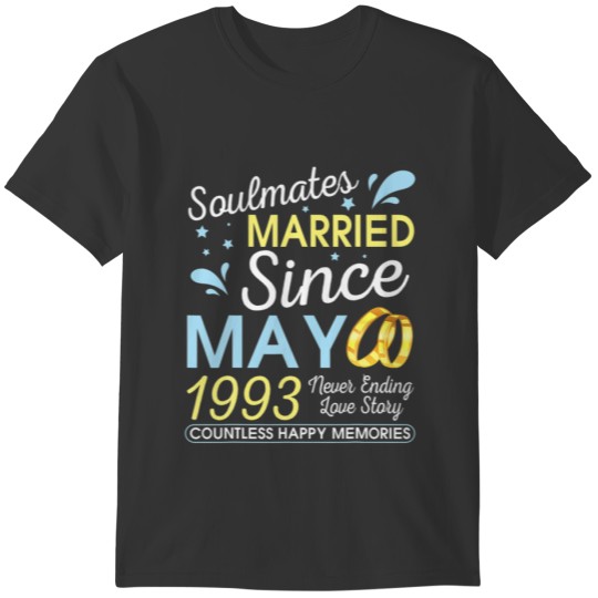 Married Since May 1993 Never Ending 29 Years Love T-shirt