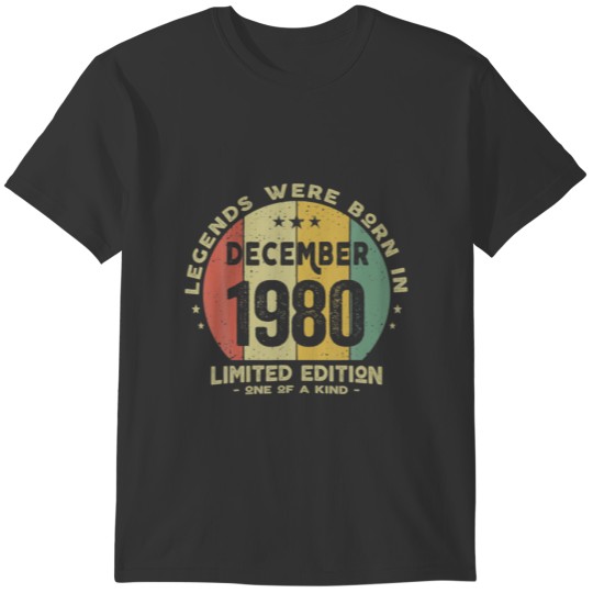 Legends Were Born In December 1980 Classic 41Th Bi T-shirt