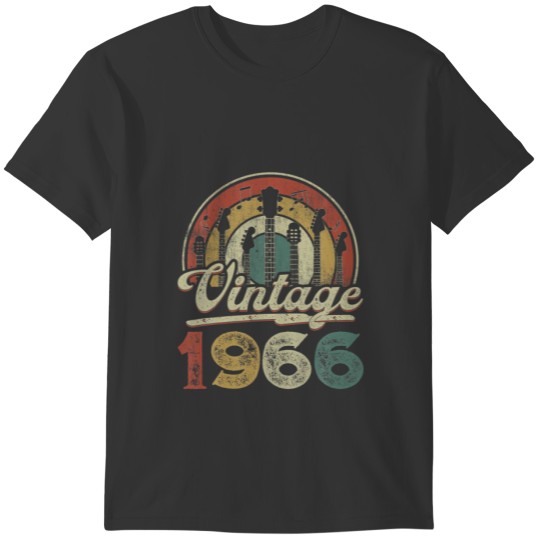 Retro Vintage 1966 Guitarist 1966 Birthday Guitar T-shirt