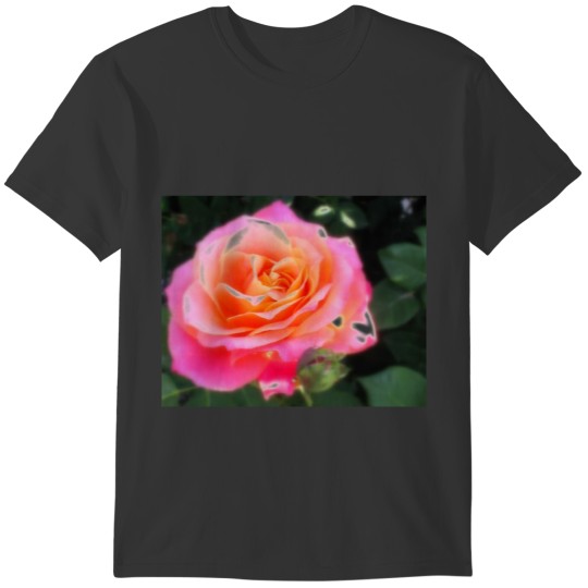 Pretty Pink and Orange Rose Macro Photo T-shirt