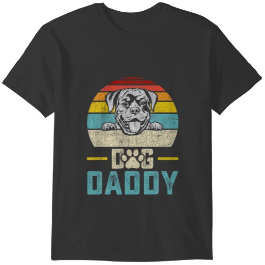 Dog Daddy Vintage Eighties Style Rottweiler Dog Re T-shirt
