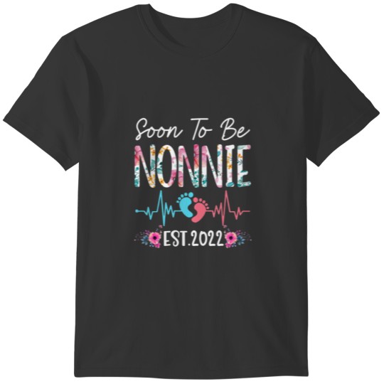 Soon To Be Nonnie Est 2022 Funny Floral Mother's D T-shirt