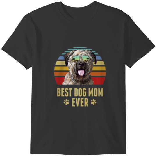 Bouviers Des Flandre Best Dog Mom Ever Retro Sunse T-shirt