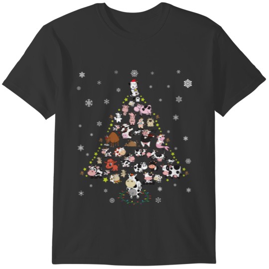 Cow Christmas Tree T-shirt