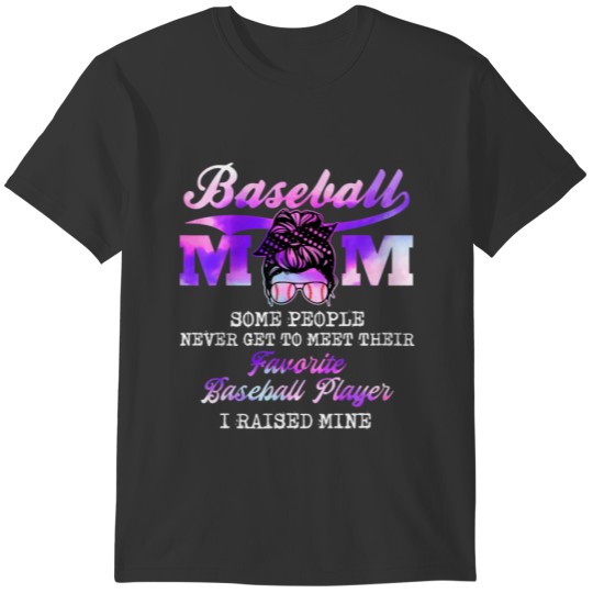 Tie-Dye Baseball Mom Messy Bun Mothers Day T-shirt