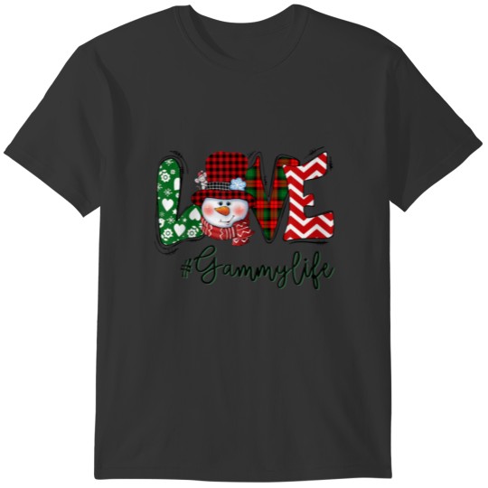 Christmas Snowman Love Gammy Life For Grandma T-shirt