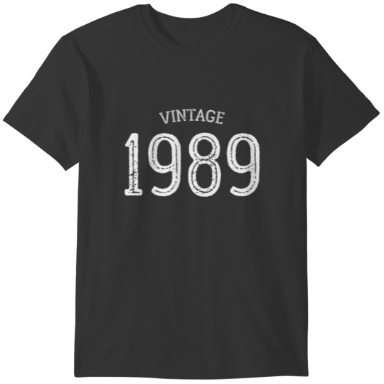 Vintage 1989 Men Women 33 Year Old Retro 33Th Birt T-shirt