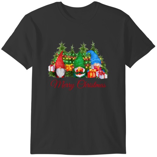 Watercolor Gnomes Red Merry Christmas W Sports T-shirt