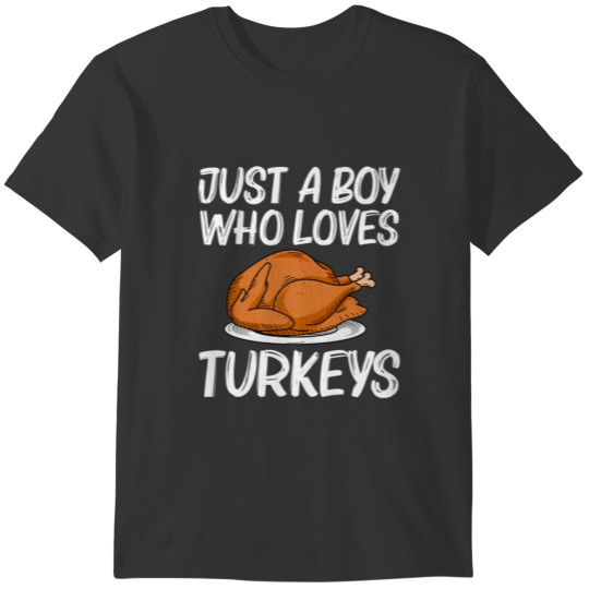 Funny Turkey Art For Boys Kids Roasted Turkeys Hol T-shirt