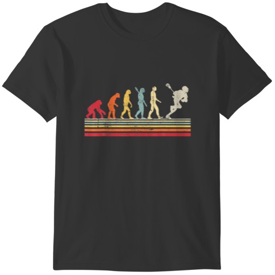 Funny Lacrosse Evolution Of Man Vintage Retro T-shirt