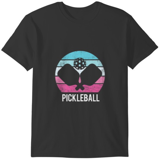 Pickleball Paddles Balls Vintage Retro Women Lover T-shirt
