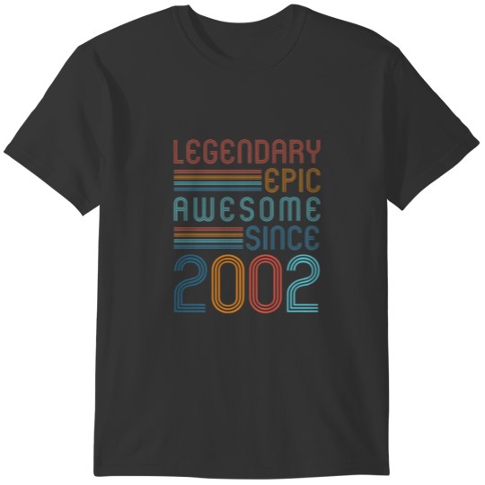 20Th Birthday Decoration Legendary Epic Awesome Si T-shirt