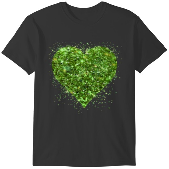 St. Patrick’s day | Love | green glittering heart T-shirt