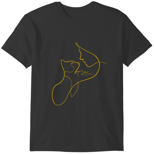 Cat lover single line T-shirt