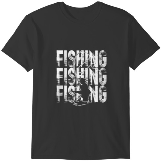 Cute I Love Fly Fishing Word Theme Fisher T-shirt