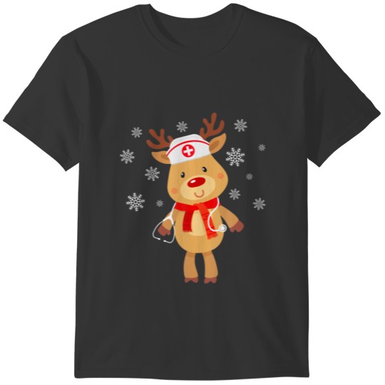 Christmas Nursing Reindeer Nurse Health Worker Ste T-shirt