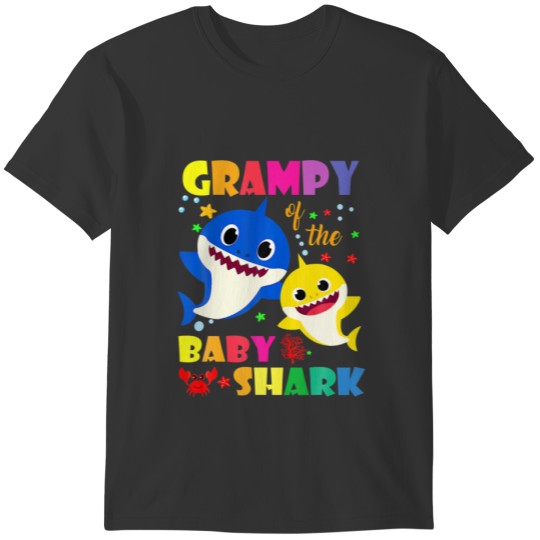 Grampy Of The Birthday Shark Dad, Mom Matching Fam T-shirt