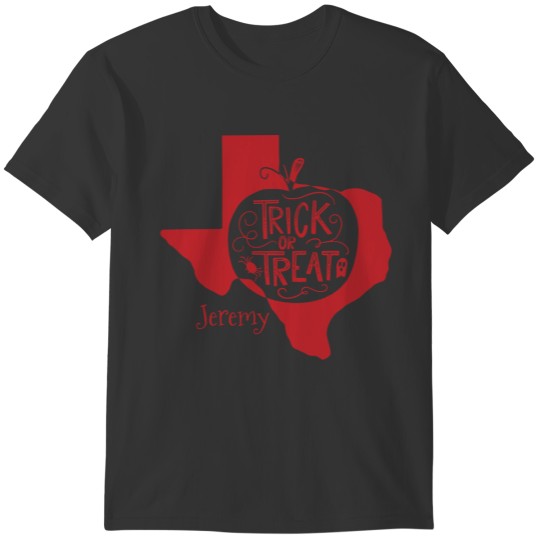 Red Texas Pumpkin Trick Or Treat T-shirt