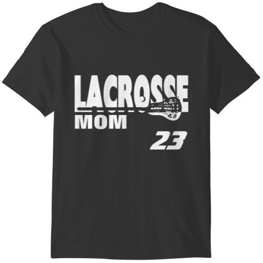 Lacrosse Mom with Number T-shirt