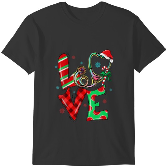 Love Christmas Stethoscope Nurse Christmas 2021 RN T-shirt