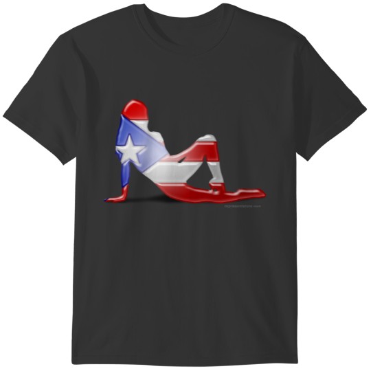 Puerto Rican Girl Silhouette Flag T-shirt
