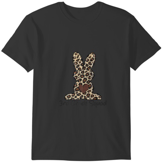 Leopard 3Rd Third Grade Squad Easter Bunny Student T-shirt