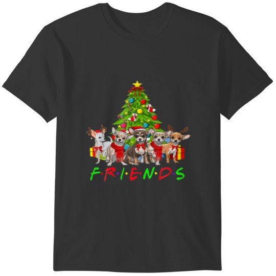 Chihuahua Christmas With Christmas Tree, Friends X T-shirt