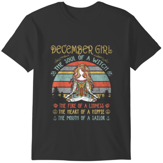 December Girl The Soul Of A Witch Vintage Birthday T-shirt