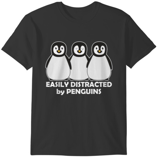 Easily Distracted by Penguins Dark T-shirt