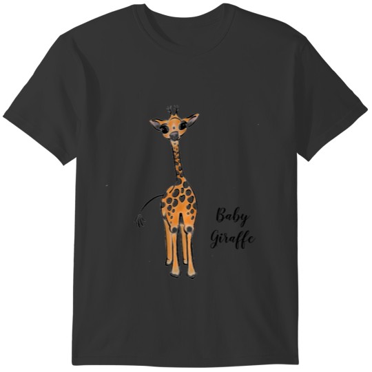 Baby Giraffe - pink T-shirt