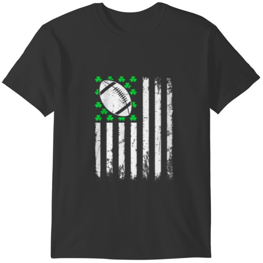 St. Patricks Day Irish Football Retro American Fla T-shirt