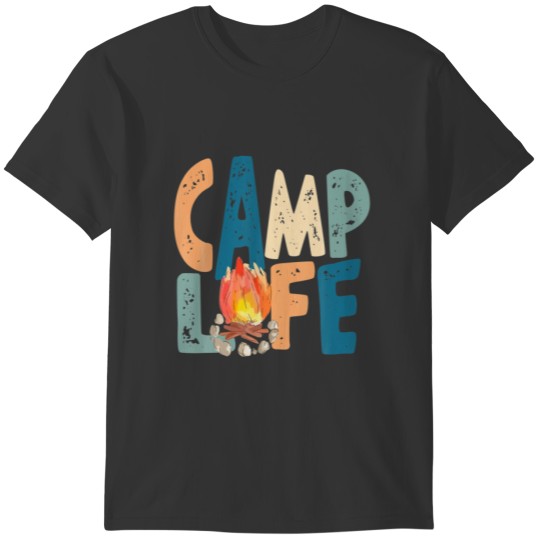 Camp Life Retro Vintage Camping Lover Funny Campin T-shirt
