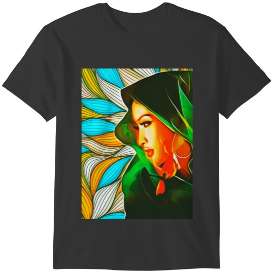 woman flowers T-shirt