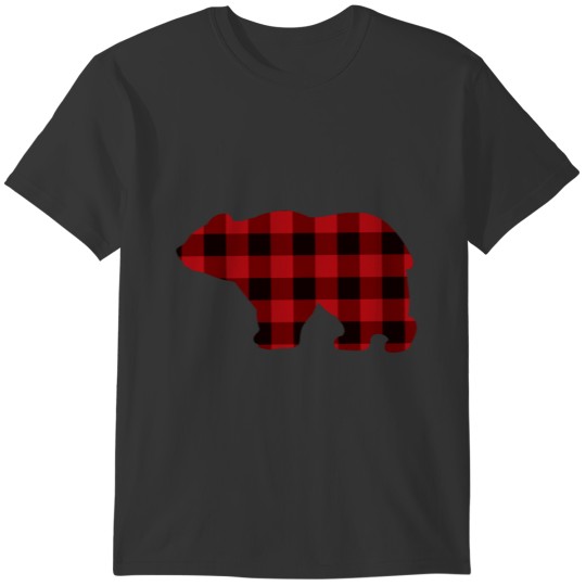Country classic red and black plaid Bear Polo T-shirt