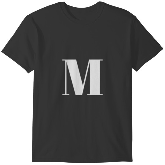 Cute light grey custom monogram initial modern T-shirt
