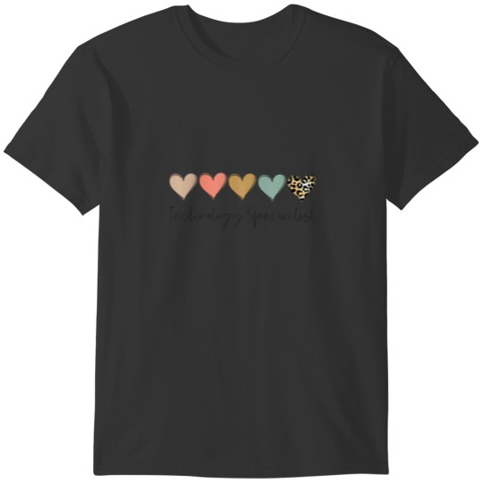 Leopard Hearts Teacher Student, Technology Special T-shirt