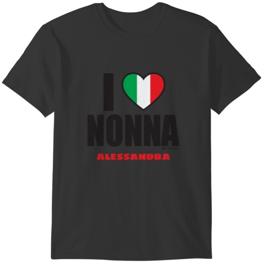 I LOVE NONNA personalized Pink T-shirt